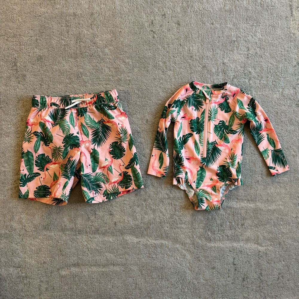 Sibling matching swimsuits (5T / 12-18M)